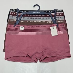 Lucky Brand Woman's Seamless Boyshorts - Purple, Brown, Black